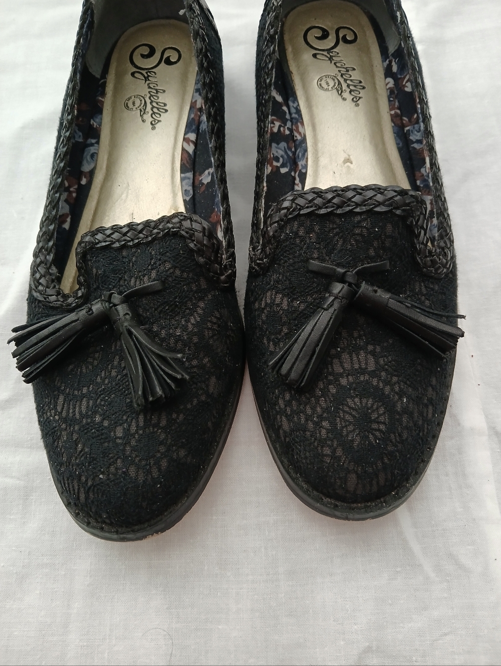 Seychelles Black Braided Tassel Loafers 8M